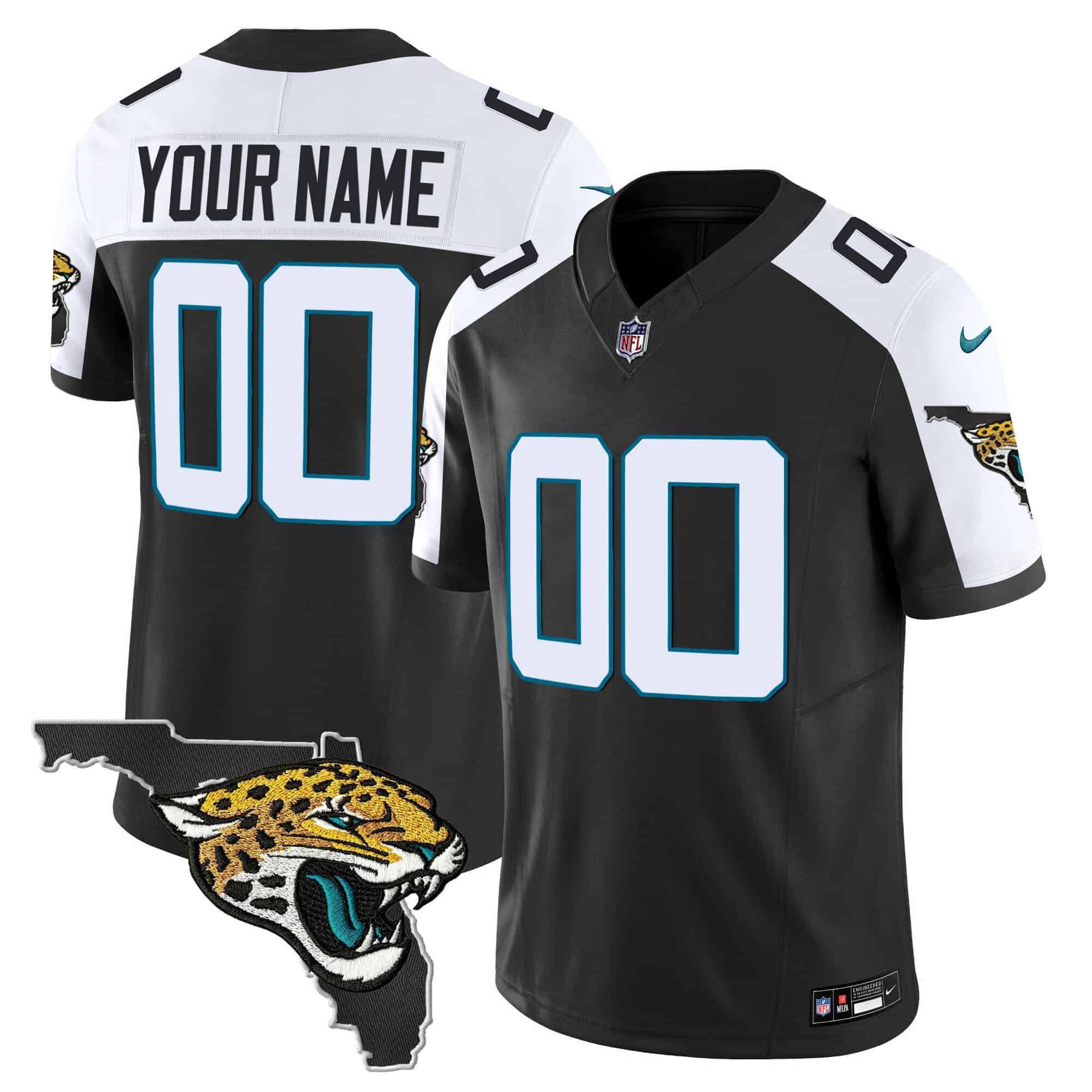 Men Jacksonville Jaguars Black 2024 Nike Florida Patch Vapor Custom NFL Jersey->indianapolis colts->NFL Jersey